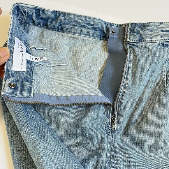 Ann‎ Taylor LOFT Denim Wrap Jeans Skirt Rae Hem Women’s Size 24/00 - Picture 6 of 11